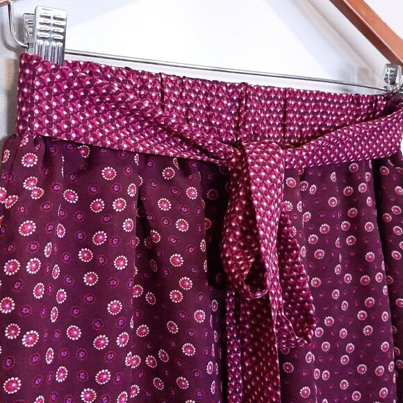 COSTA BLANCA Chiffon A-Line Mini Skirt Floral Tie Waist Purple Spring - Picture 9 of 13